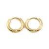 Hoepel oorbellen 12,5 mm rvs 18k verguld