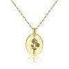 Geboortebloem collier rvs - Afbeelding 2
