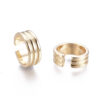 Manchet oorbel ribbel goud en zilver - Afbeelding 3