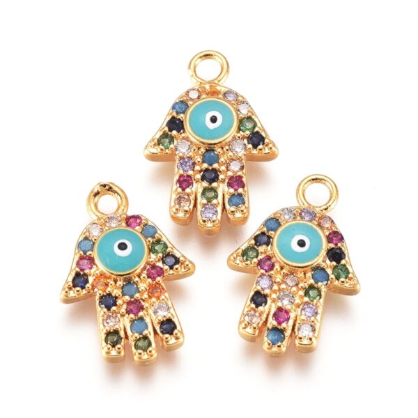 Hamsa hand met zirkonia boze oog