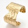 Ion Plating (IP) RVS brede open manchet armband voor vrouwen, echt 18K verguld