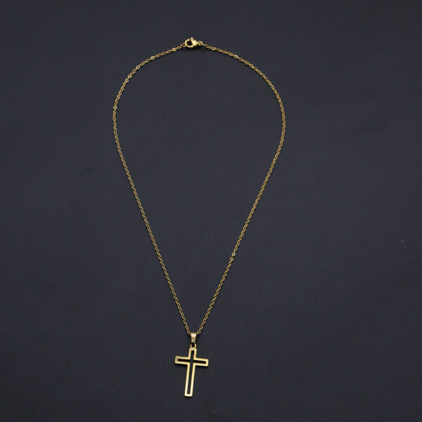 Collier met kruisje rvs goudkleurig - Afbeelding 3
