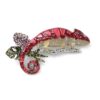 Stras broche Kameleon rood