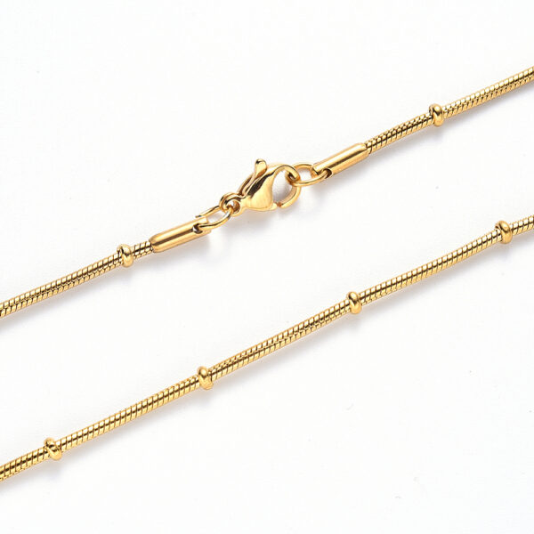 Slangenketting rvs 18k verguld - Afbeelding 2