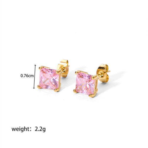 Oorbellen 18 k zirkonia luca rvs - Afbeelding 2